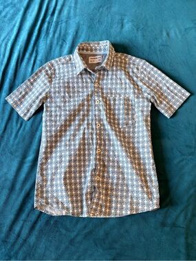 Sovereign Code Short Sleeve Geometric Print Shirt in Light Blue